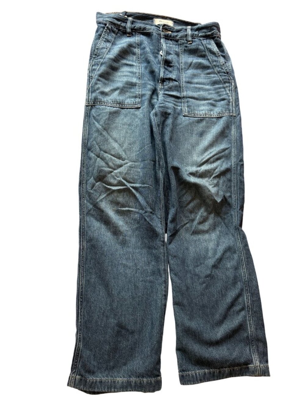 Madewell women's wide leg jeans, low slung jeans